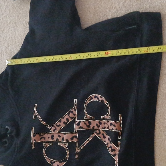 Calvin Klein Hoodie, Leopard Design. Black, Size S (FL) - Picture 5 of 6